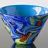 Large Blue Glass Bowl, Hand Blown Glass Art, | No. 4211 | DPH Trading