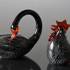 Swan Figurine, Glass, Black, 15cm, Hand Blown Glass Art, | No. 4320 | DPH Trading