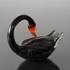 Swan Figurine, Glass, Black, 15cm, Hand Blown Glass Art, | No. 4320 | DPH Trading