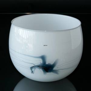 Holmegaard bowl/flower pot (large size) Atlantis with blue decoration | No. 4344813 | DPH Trading