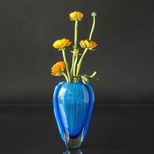 Cheap Oval Cobalt Blue Glass Vase, Hand Blown Glass Art, | No. 4425 | DPH Trading