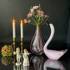 Oval Glass Vase, Clear Glass with Rosepink deco, 30cm, Hand Blown Glass Art, | No. 4460 | DPH Trading