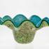 Bowl, Green and blue with wavy edge, 45cm, Hand Blown Glass, | No. 4496 | DPH Trading