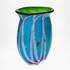 Large Glass Vase, Turquoise with trees and butterflies, 31cm, Hand Blown Glass, | No. 4498 | DPH Trading