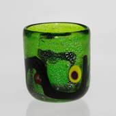 Green Tealight Candle Holder/cup/vase, 8x10cm, Hand Blown Glass, 