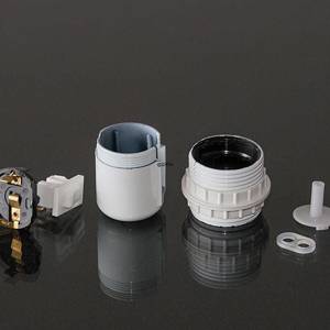 E27 socket with socket rings and switch (40mm), white | No. 54 | DPH Trading