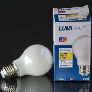 LED standard bulb E27 5 W 470 lm (equivalent to 40 watts), DAMPABLE 2700K Very Warm White light | No. 659 | DPH Trading