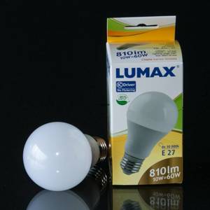 E27 LED bulb 10W 810Lm (equivalent to 60watt) LUMAX Warm white light 3000K | No. 793 | DPH Trading