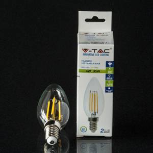 Candle bulb E14 4 W 400 lm (equivalent to 40 watts) Warm white light 2700K | No. 813 | Alt. VT-1986 | DPH Trading