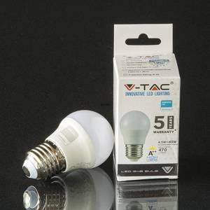 LED crown bulb E27 4.5 W 470 lm (equivalent to 40 watts) Warm White light 3000 K | No. 825 | Alt. VT-245 | DPH Trading