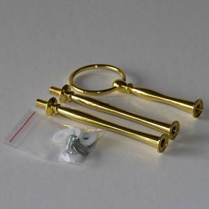 Fittings for cake stand, golden, Round handle, curved pipes, 3 layer | No. 870 | DPH Trading