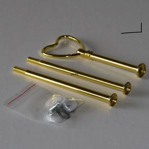 Fittings for cake stand, golden, Heart Handle, 2-3 layer | No. 880 | DPH Trading