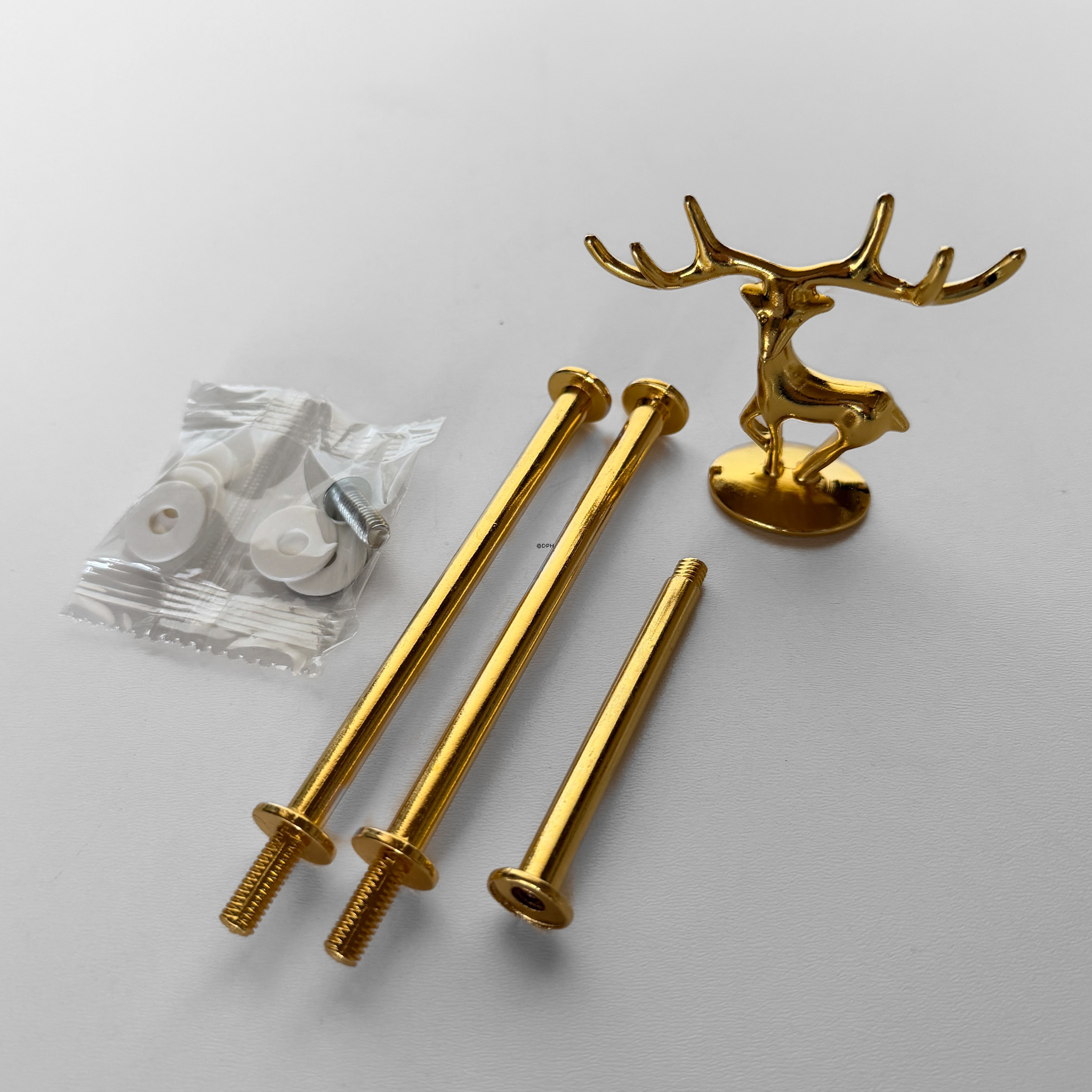 Fittings for cake stand, golden, Deer Handle, 2-3 layer