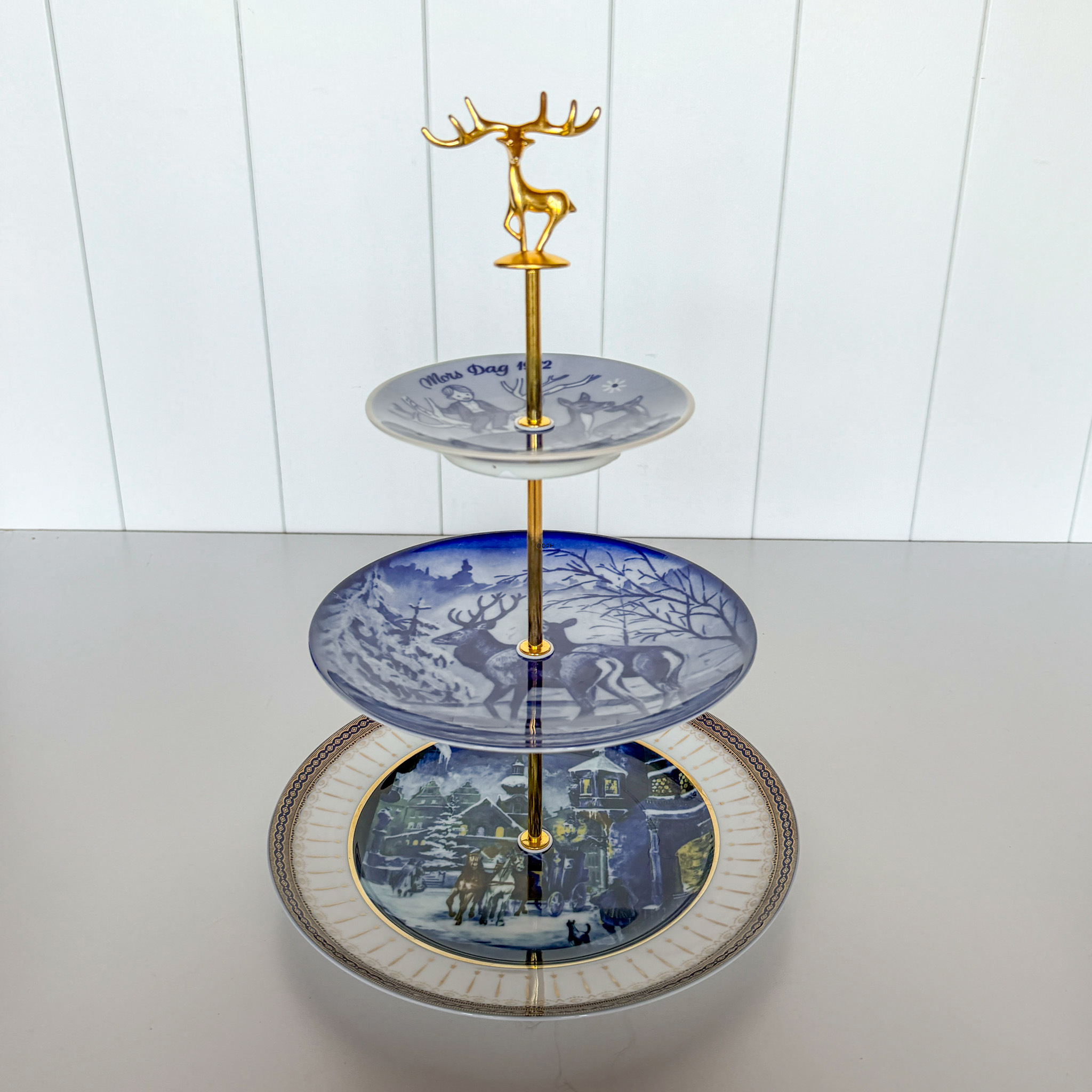 Fittings for cake stand, golden, Deer Handle, 2-3 layer