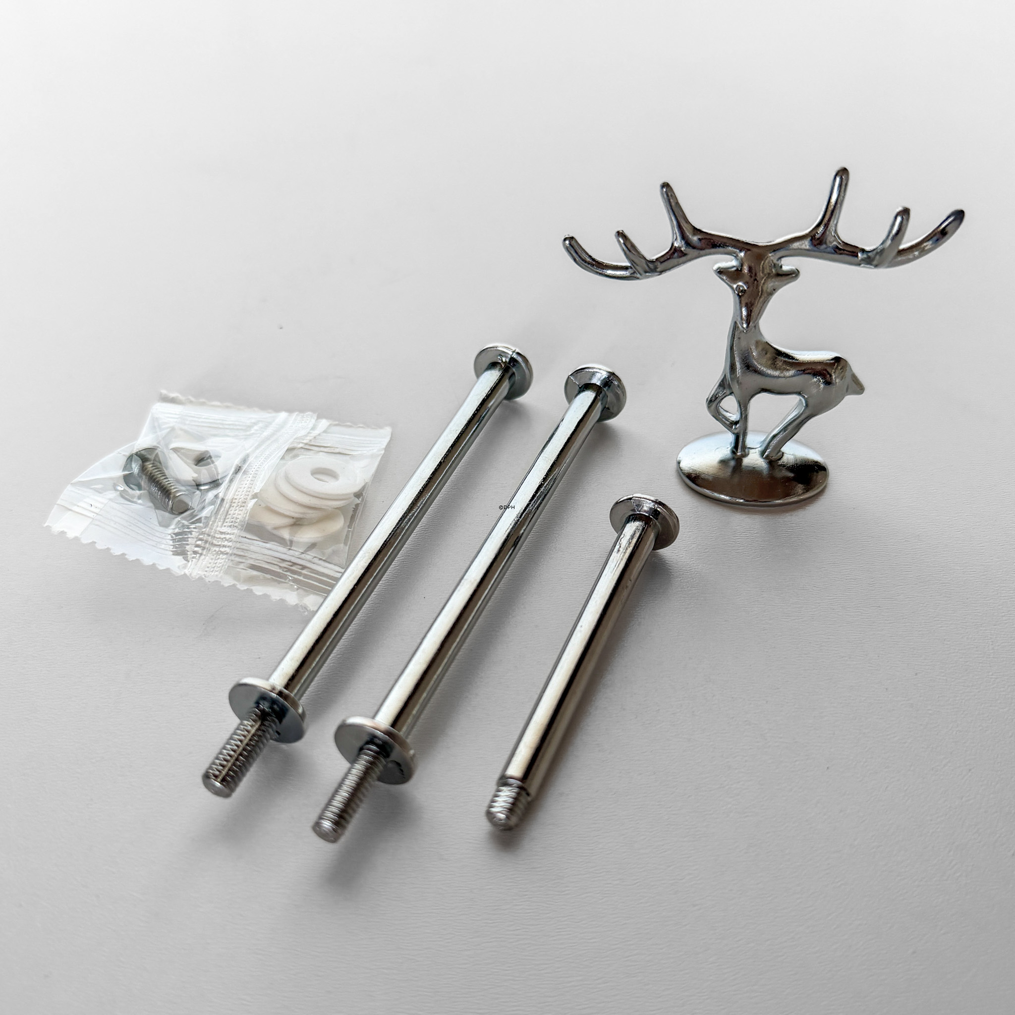 Fittings for cake stand, silver finish, Deer Handle, 2-3 layer