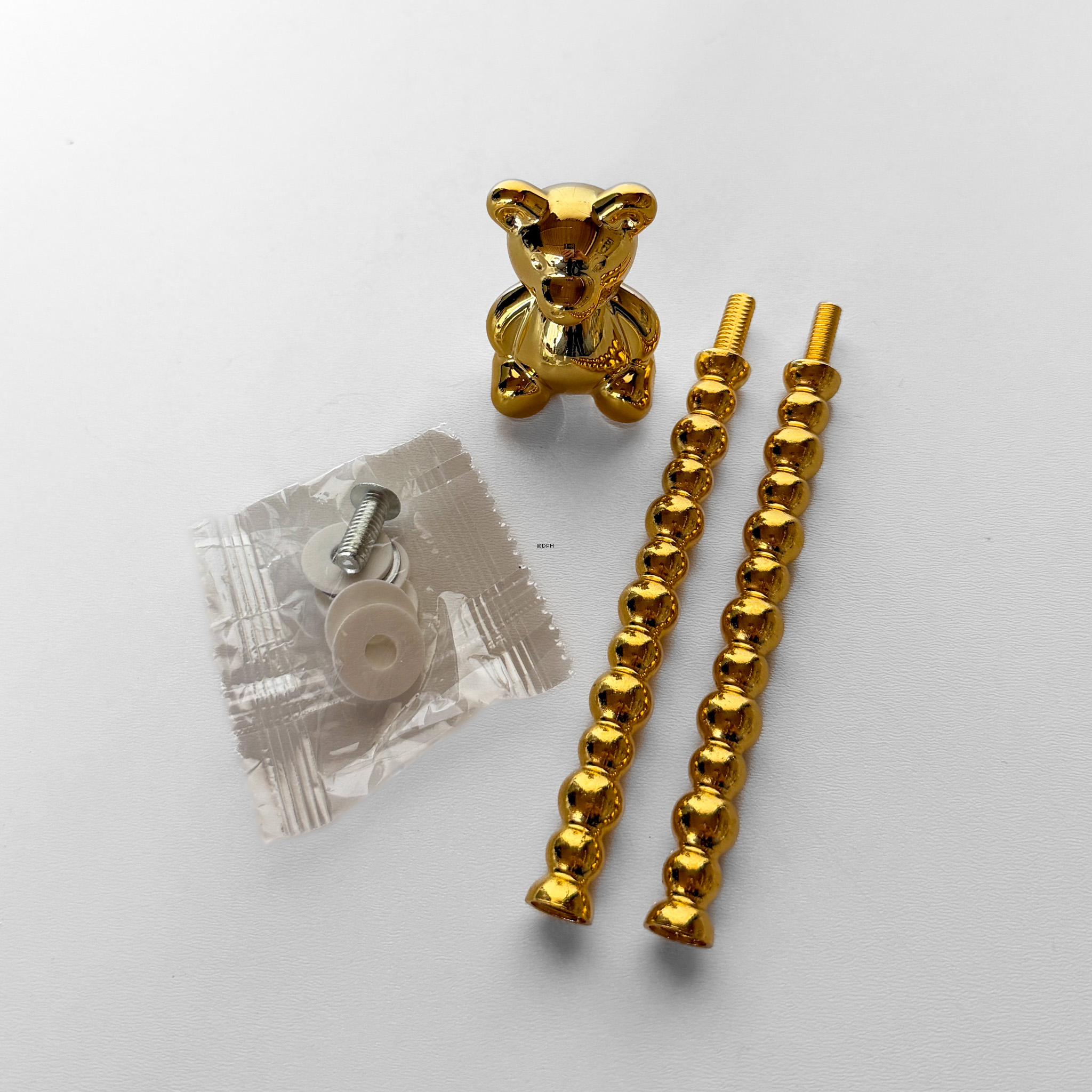 Fittings for cake stand, golden, Bear Handle, 2-3 layer