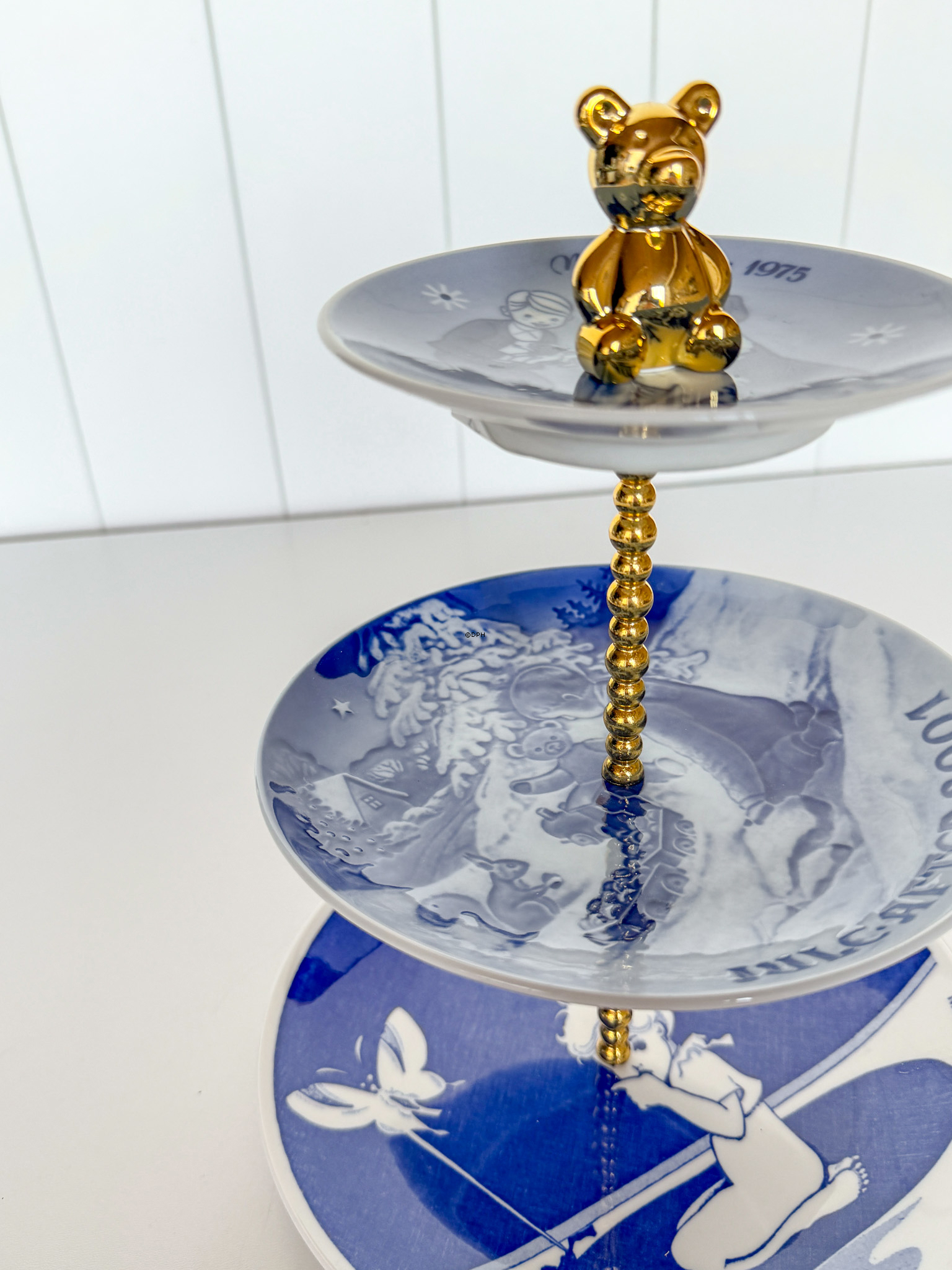 Fittings for cake stand, golden, Bear Handle, 2-3 layer