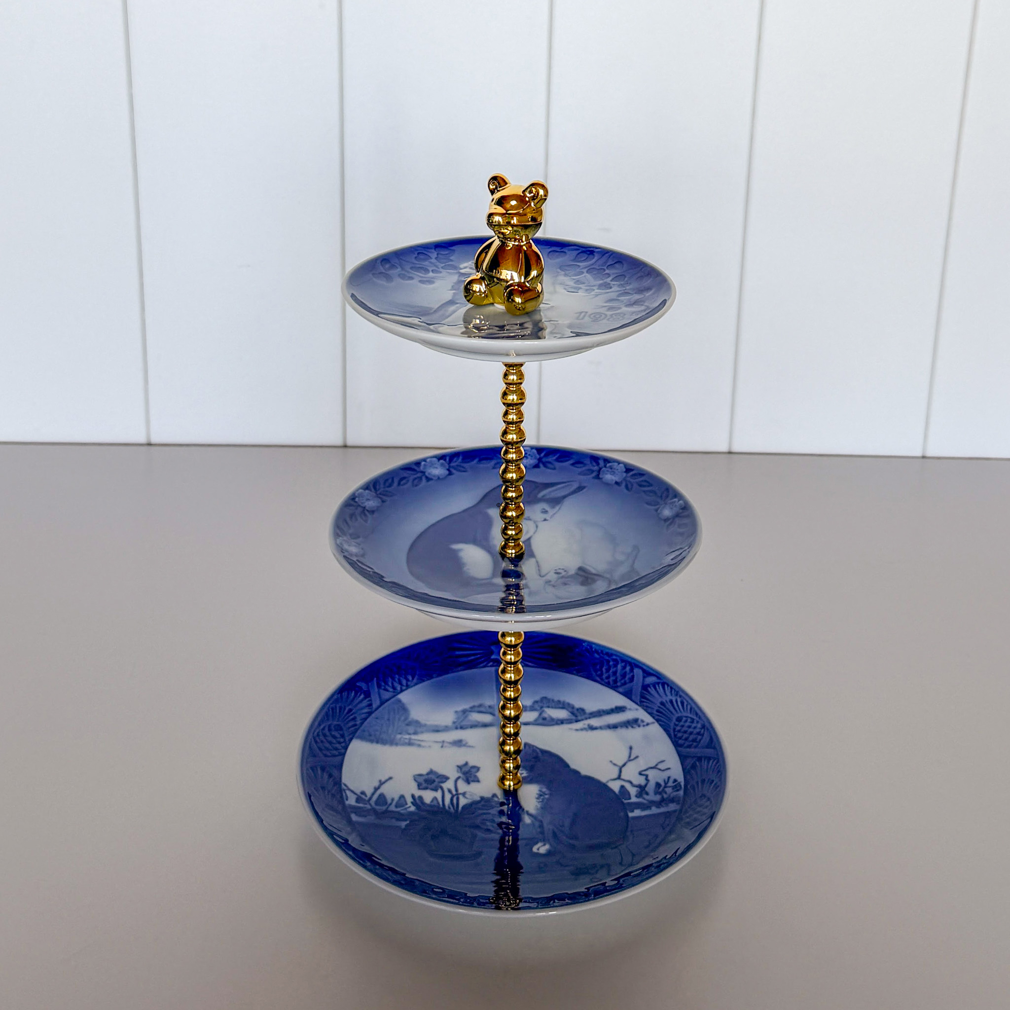 Fittings for cake stand, golden, Bear Handle, 2-3 layer