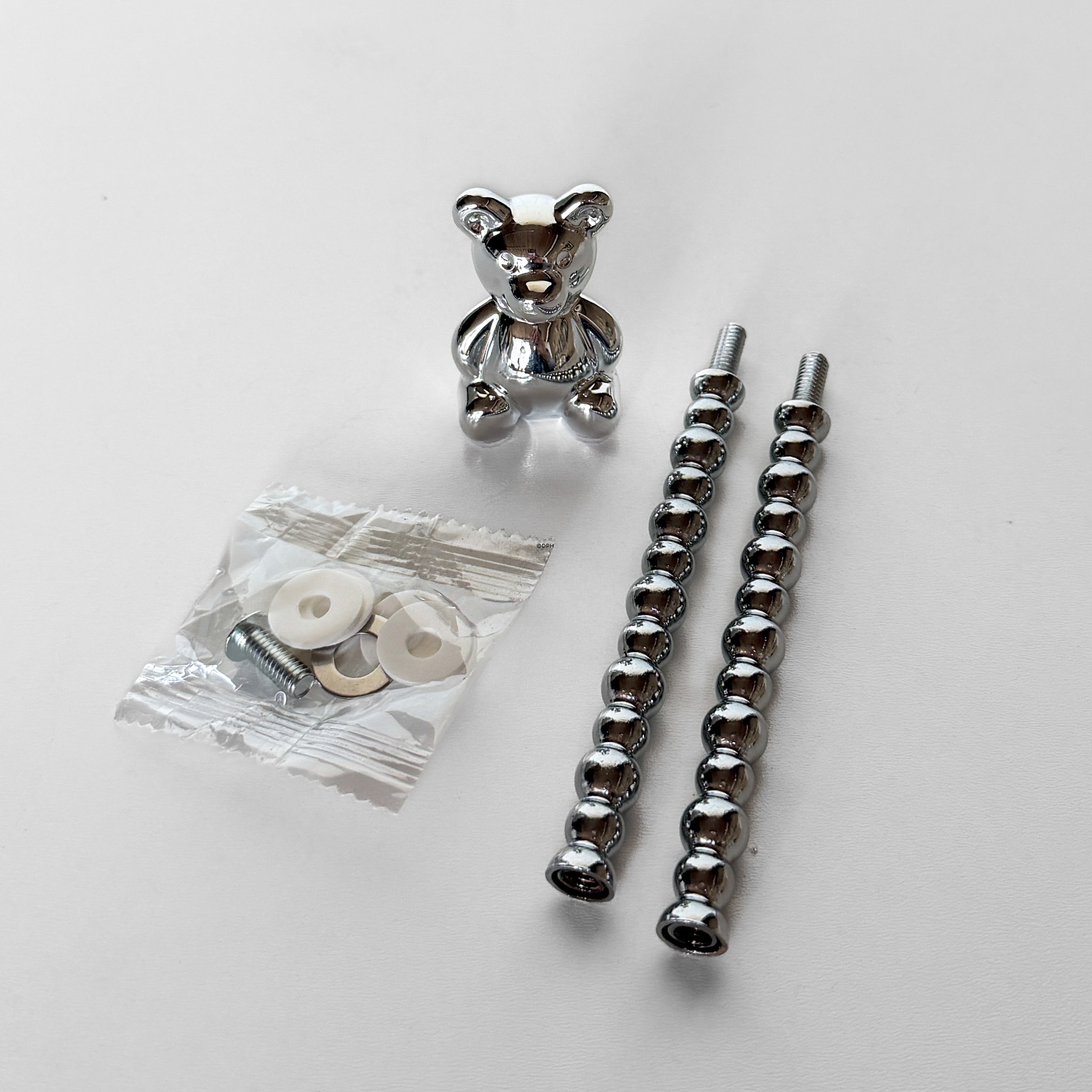 Fittings for cake stand, silver finish, Bear Handle, 2-3 layer