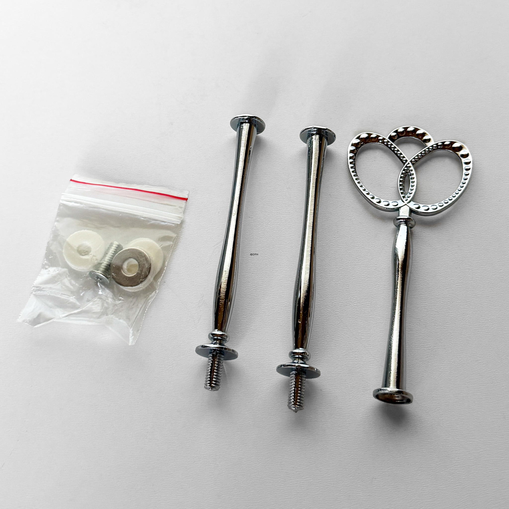 Fittings for cake stand, silver finish, Crown Handle, 2-3 layer