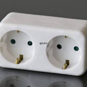 Extension socket with two round sockets | No. 91 | DPH Trading