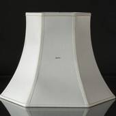 Hexagonal lampshade height 36 cm, white silk fabric