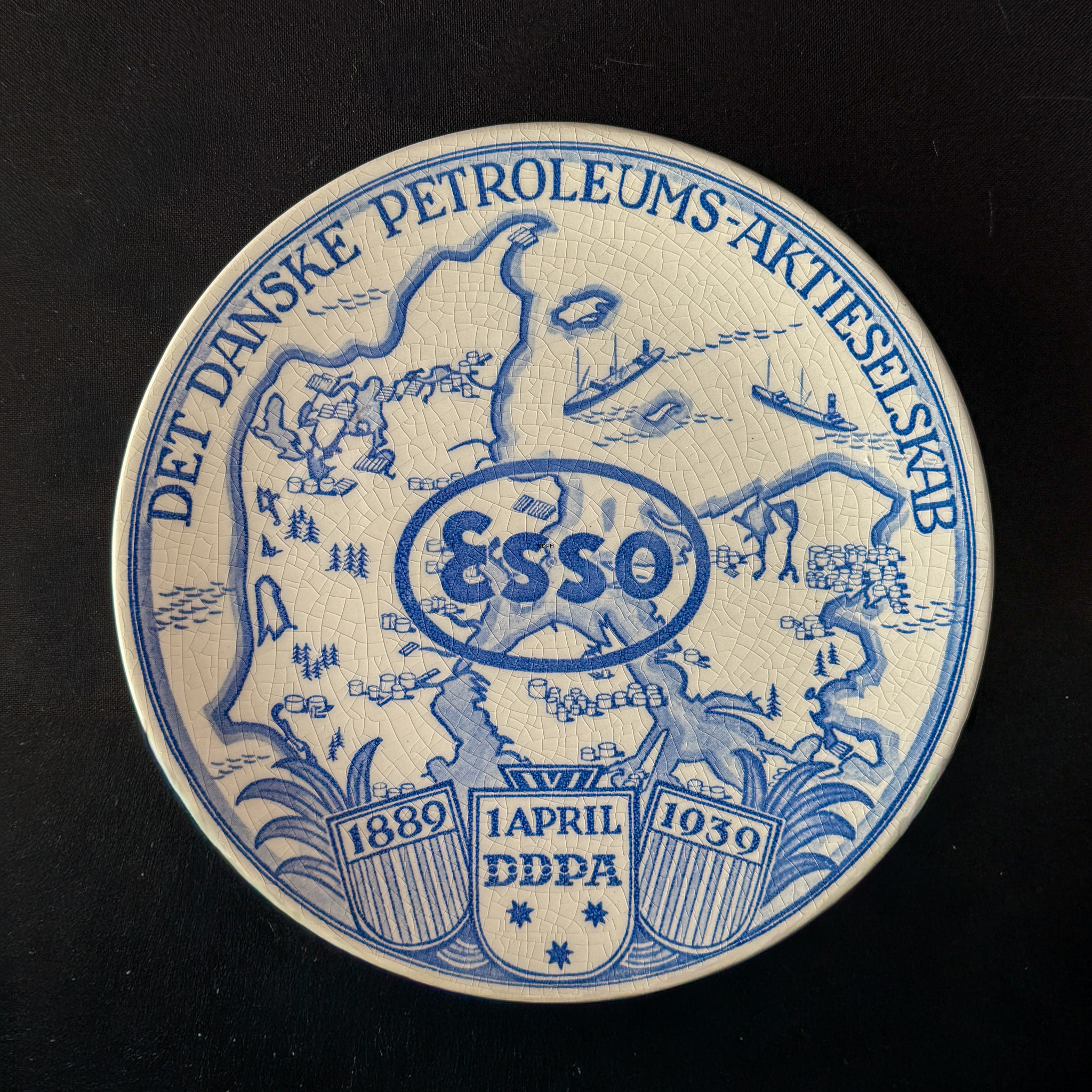 1939 Aluminia petroleum plate