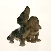 Pair of dachshunds standing in friendship, Bing & Grondahl dog figurine