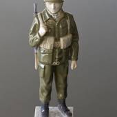 Soldier in battle gear to serve and protect, Bing & Grondahl figurine