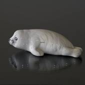 Seal in white lying flat on its stomach, Bing & Grondahl figurine no. 10205...