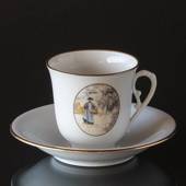 Carl Larsson service. Cup and saucer, Motif no 8 No. 4508-305, Bing & Grond...