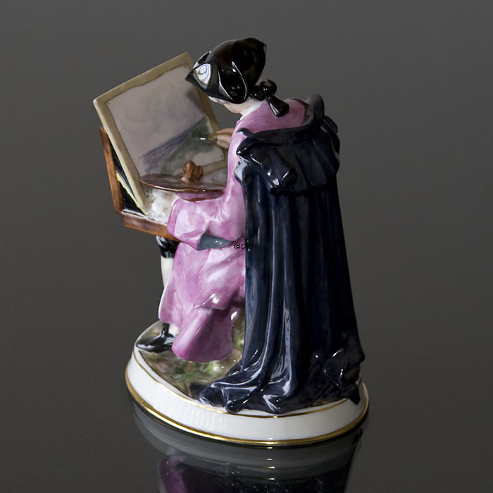 Artist at easel, Bing & grondahl overglze figurine No. 8040