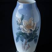 Vase with white rose flower, Bing & Grondahl No. 8743-243