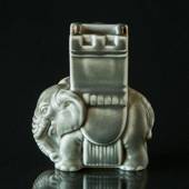 Elephant Stoneware figurine with tower on its back in Indian style - Matche...