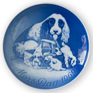 Cockerspaniel with puppies 1969, Bing & Grondahl Mothers Day plate | Year 1969 | No. BM1969 | Alt. 1902669 | DPH Trading
