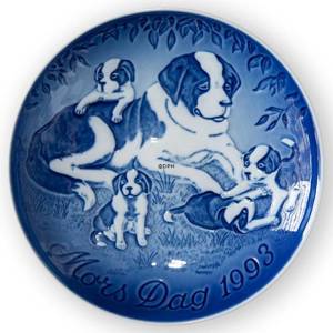 Sct. Bernhard with Puppies 1993, Bing & Grondahl Mothers Day plate | Year 1993 | No. BM1993 | Alt. 1902693 | DPH Trading