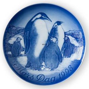 Penguin with Young Ones 1998, Bing & Grondahl Mothers Day plate | Year 1998 | No. BM1998 | Alt. 1902698 | DPH Trading