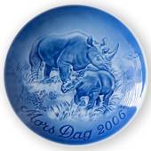 Rhino with calf 2006, Bing & Grondahl Mother's Day plate