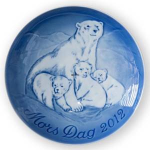 Polar bear with cubs 2012, Bing & Grondahl Mothers Day plate | Year 2012 | No. BM2012 | DPH Trading