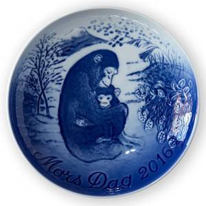 Chimpanzee with Baby 2016, Bing & Grondahl Mothers Day plate | Year 2016 | No. BM2016 | Alt. 1016860 | DPH Trading