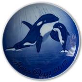 Orca with calf 2017, Bing & Grondahl Mother's Day plate
