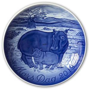 Hippo with Calf 2019, Bing & Grondahl Mothers Day plate | Year 2019 | No. BM2019 | Alt. 1027174 | DPH Trading