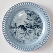 Bing & Grondahl, Plate, Animals in Twilight. Fox by fence