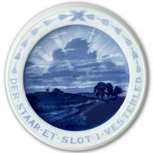 Poets plate, Inscription Der står et slot i Vesterled Bing & Grondahl | No. BNR302 | DPH Trading