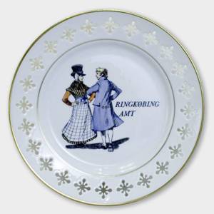 Plate with danish Folk Dancers Ringkøbing Amt, Bing & Grondahl | No. BNR8710-630 | DPH Trading