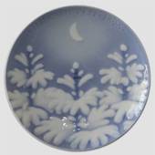 New Moon over the Snow Covered trees 1896, Bing & Grondahl Christmas plate