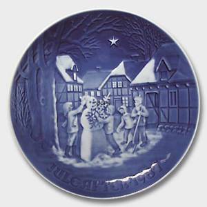 Snowmans Christmas eve 1987, Bing & Grondahl Christmas plate | Year 1987 | No. BX1987 | Alt. 1902187 | DPH Trading