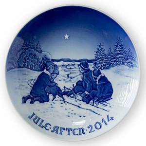 Sledging in the snow 2014, Bing & Grondahl Christmas plate | Year 2014 | No. BX2014 | Alt. 1902214 | DPH Trading