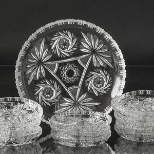 18 Cake plates in Crystal Glass with Matching Serving Dish, Komet | No. DG1149 | DPH Trading