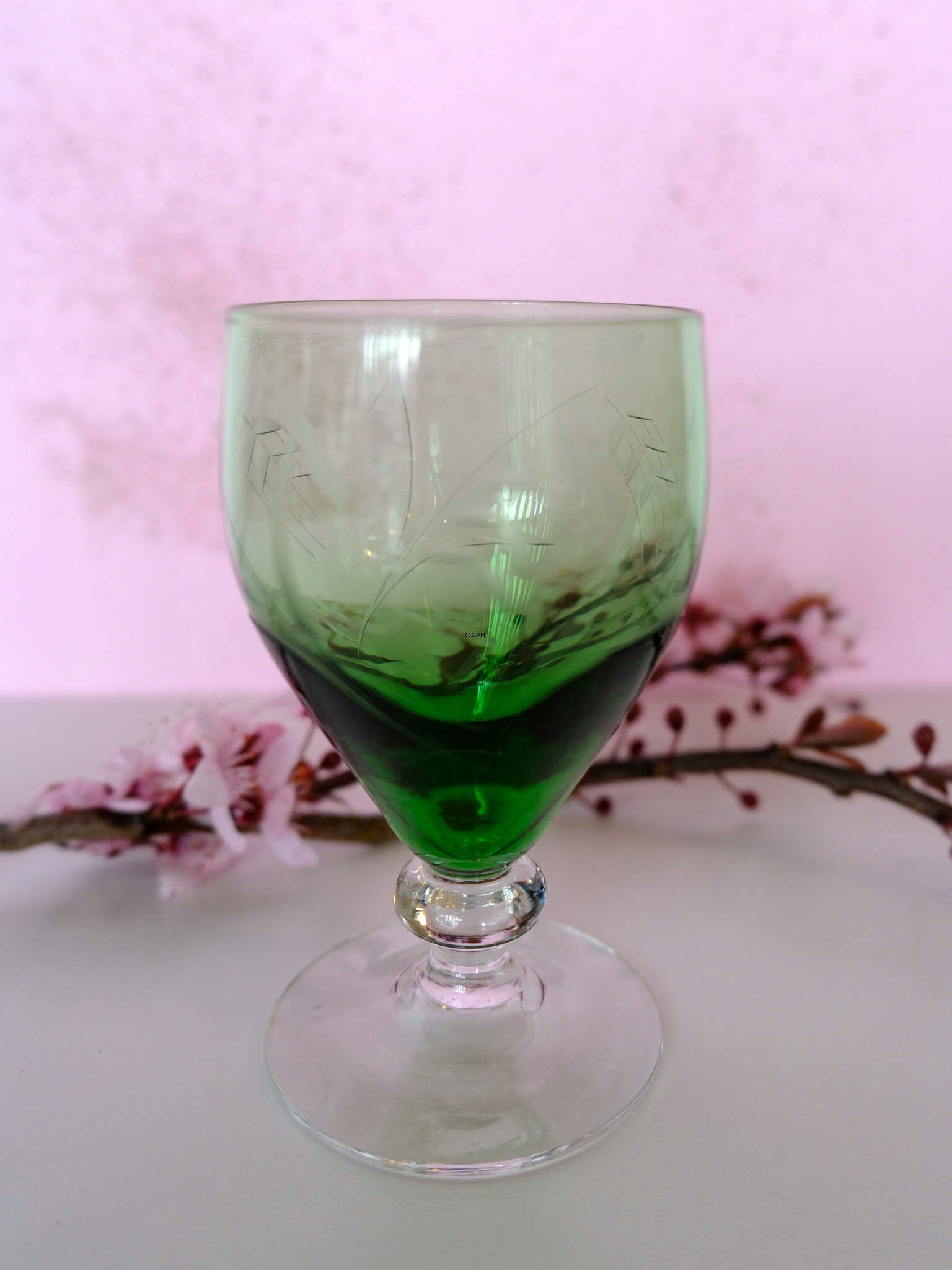 Holmegaard Bygholm White Wine Glass - green